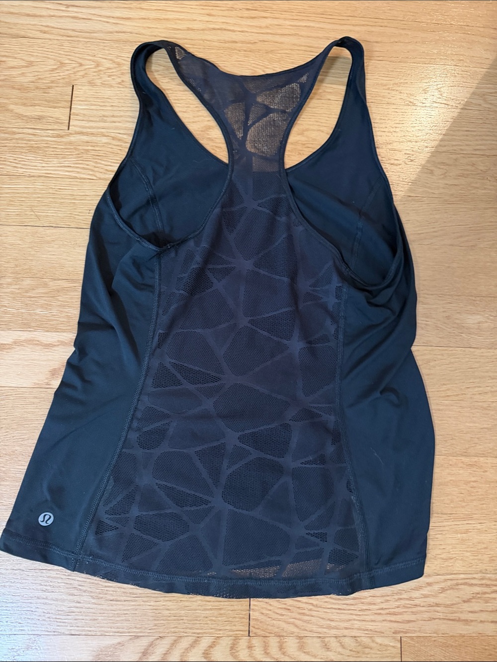 lululemon athletica Black Racerback Mesh-Back Tank